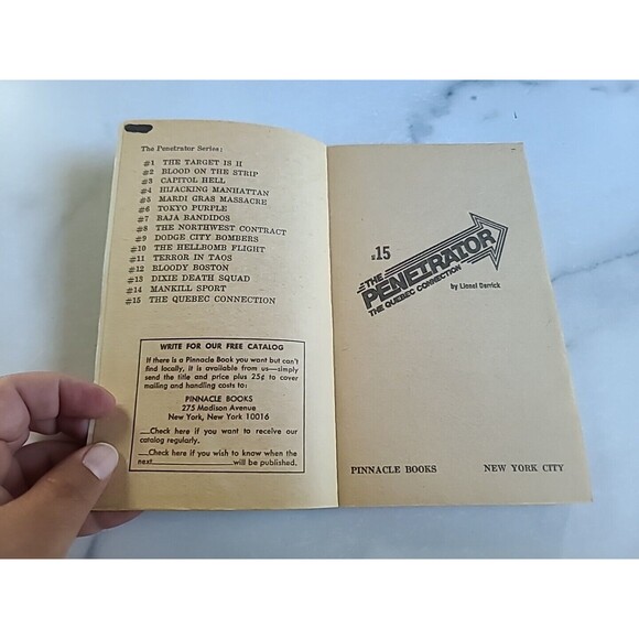 The Penetrator The Quebec Connection By Lionel Derrick Paperback - Picture 3 of 10